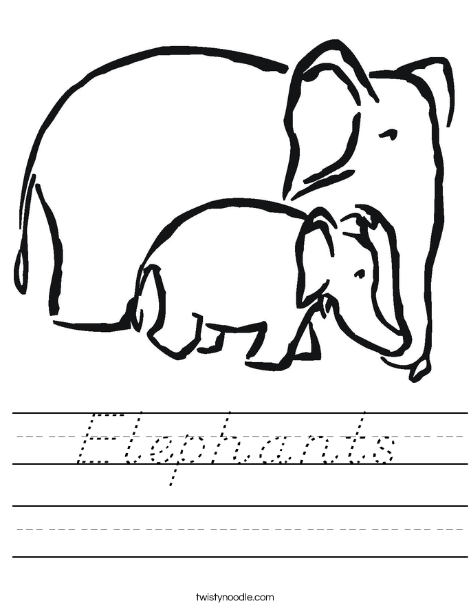 Elephants Worksheet