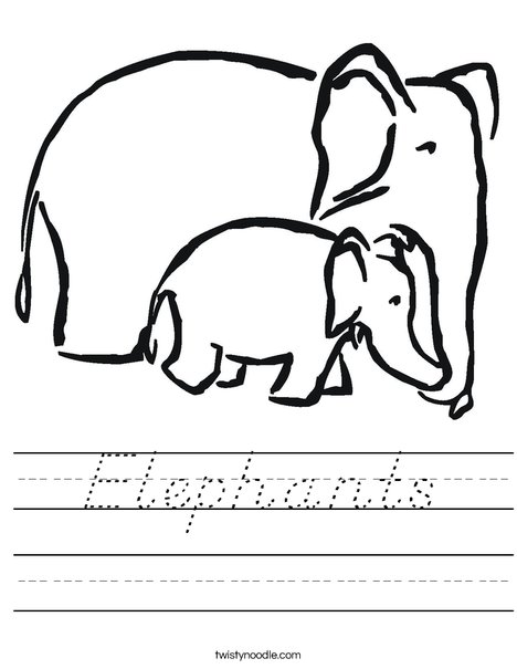 Elephants Worksheet