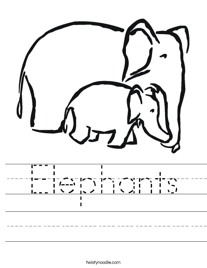 Elephants Worksheet