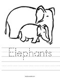 Elephants Worksheet