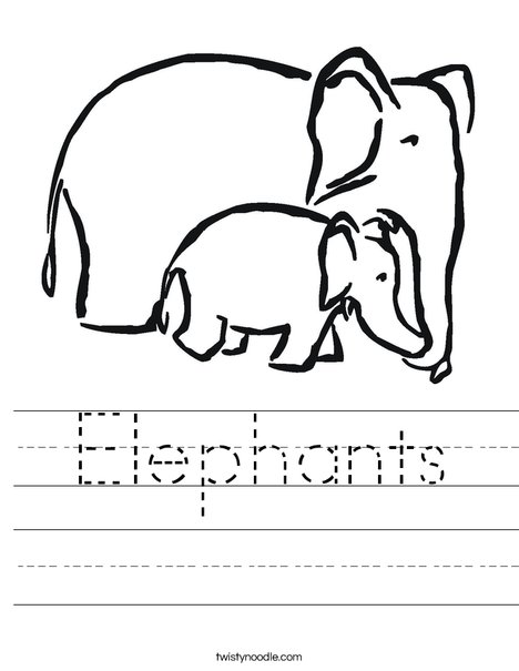Elephants Worksheet
