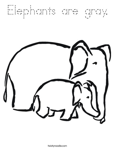 Elephants Coloring Page