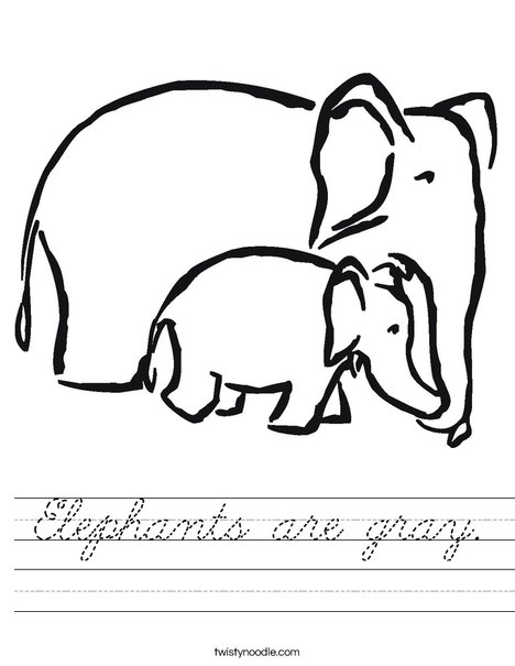 Elephants Worksheet