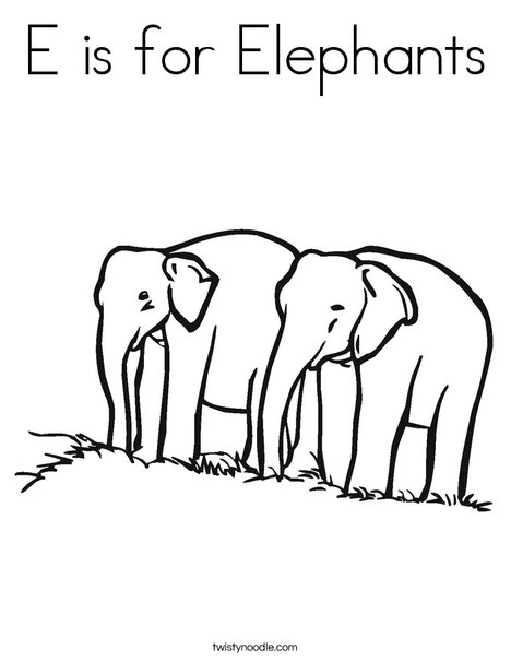 Two Elephants Coloring Page