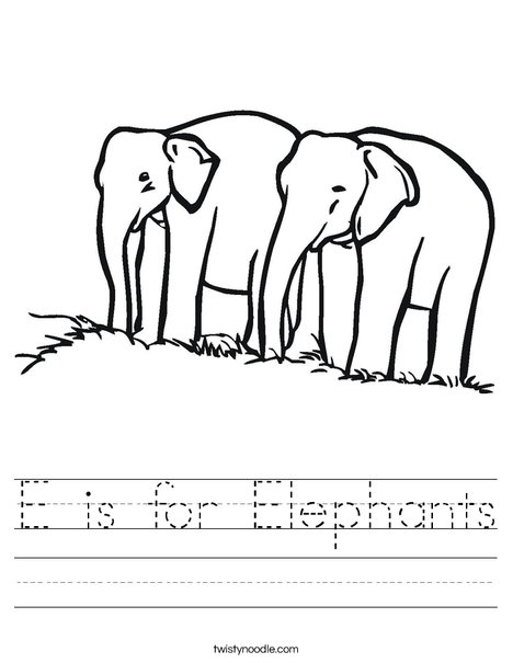 Two Elephants Worksheet