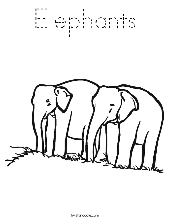 Elephants Coloring Page