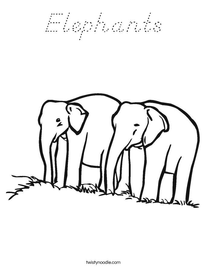 Elephants Coloring Page