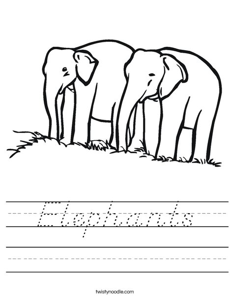 Two Elephants Worksheet
