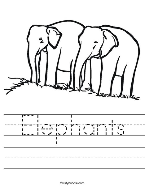 Two Elephants Worksheet