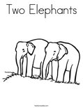 Two Elephants Coloring Page