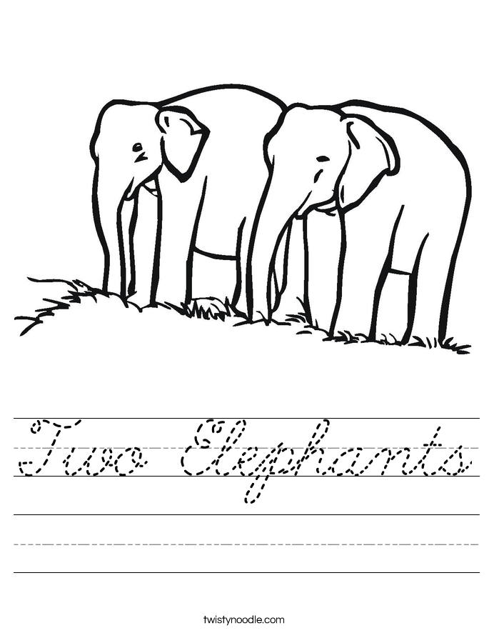 Two Elephants Worksheet