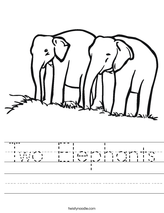 Two Elephants Worksheet - Twisty Noodle