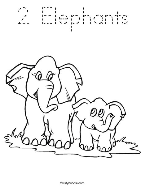 How many elephants? Coloring Page