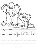 2 Elephants Worksheet