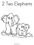 2 Two ElephantsColoring Page