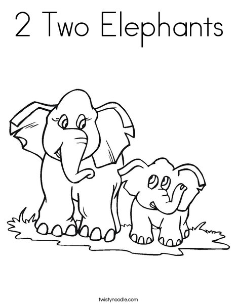 How many elephants? Coloring Page