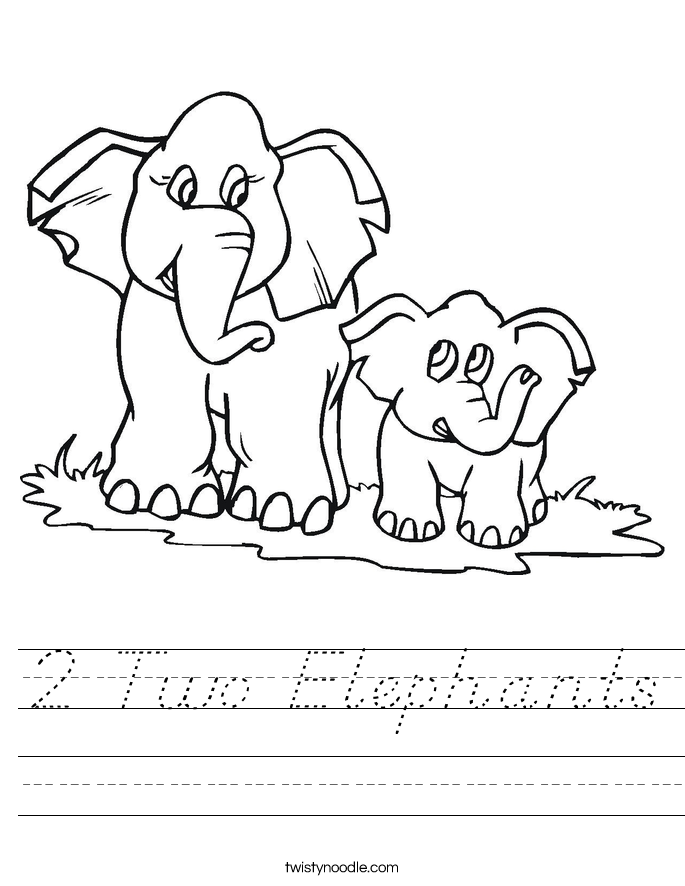 2 Two Elephants Worksheet