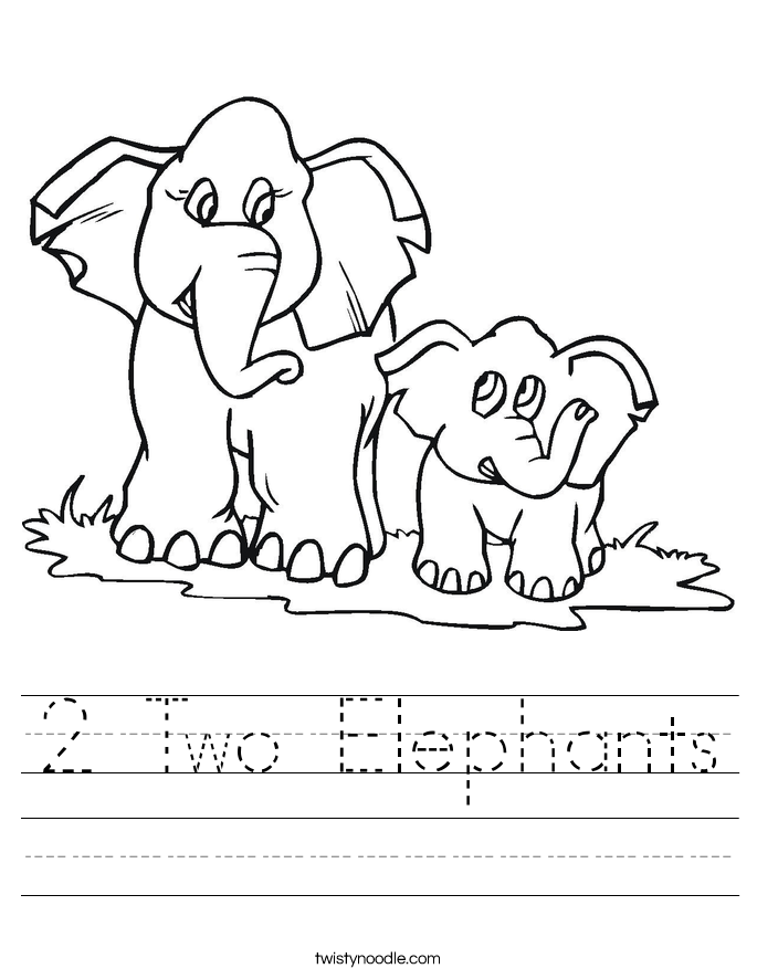 2 Two Elephants Worksheet