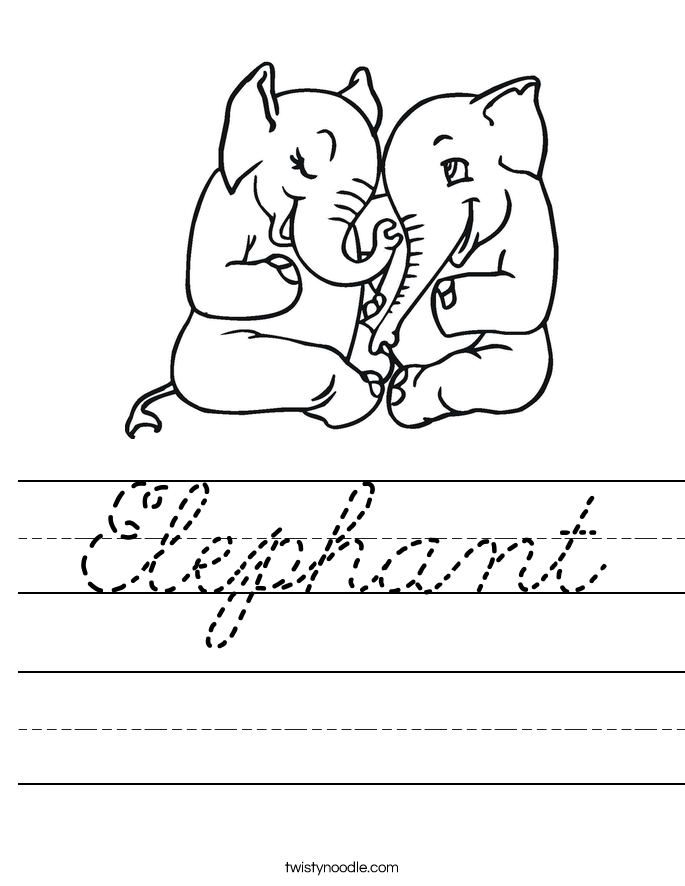 Elephant Worksheet