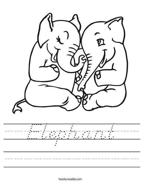 Elephants in Love Worksheet