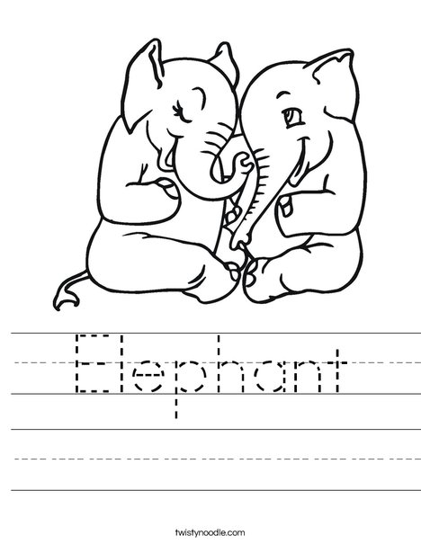 Elephants in Love Worksheet