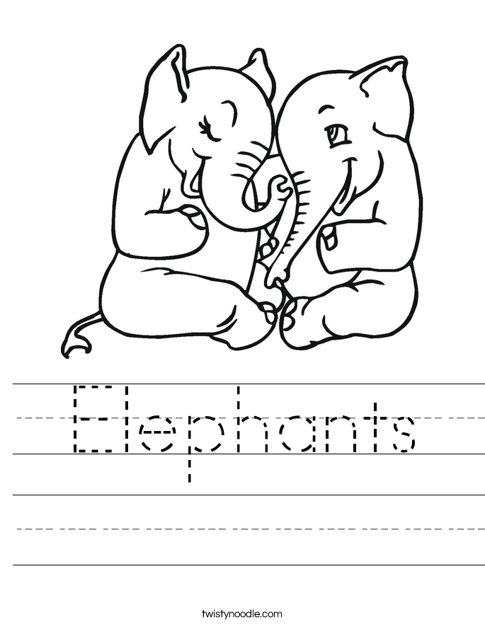 Elephants Worksheet