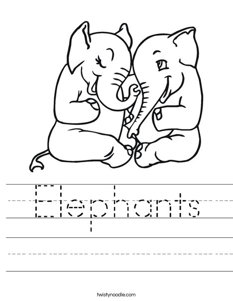 Elephants in Love Worksheet