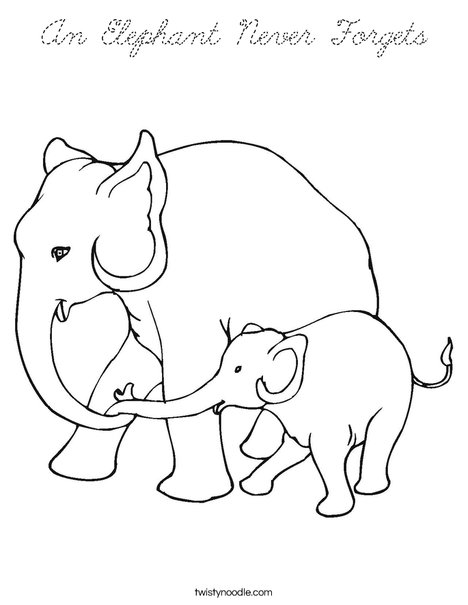 Elephants are mammals. Coloring Page
