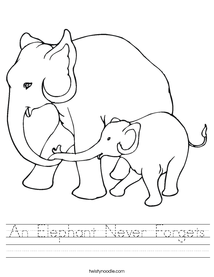 An Elephant Never Forgets Worksheet