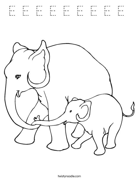 Elephants are mammals. Coloring Page