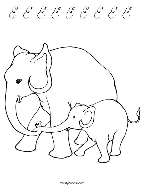 Elephants are mammals. Coloring Page