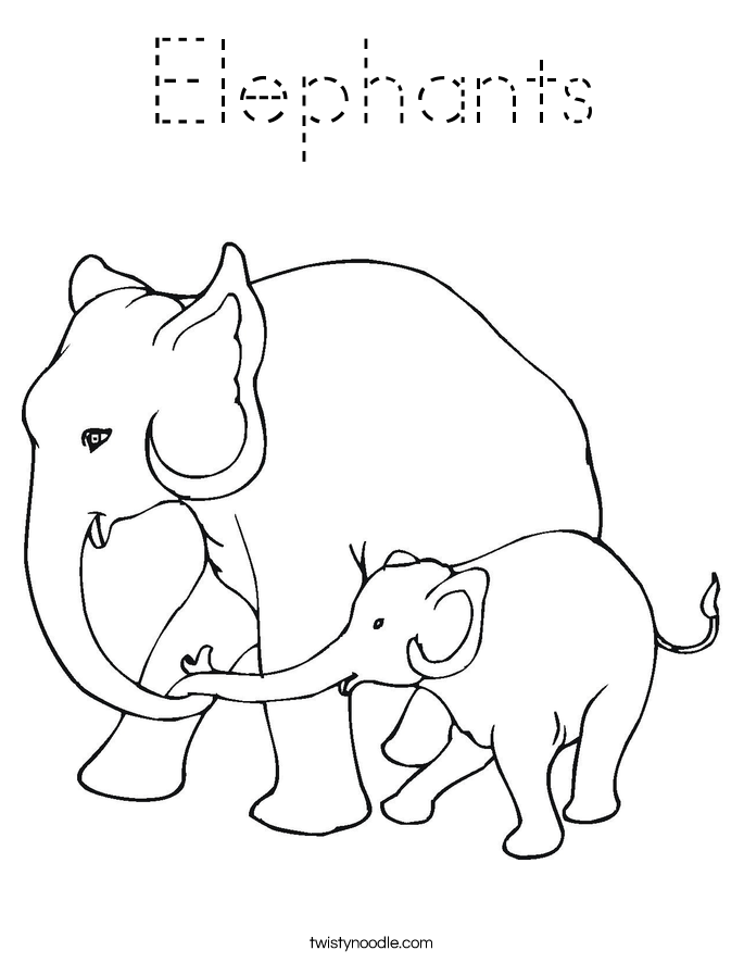 Elephants Coloring Page