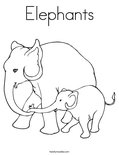 Elephants Coloring Page