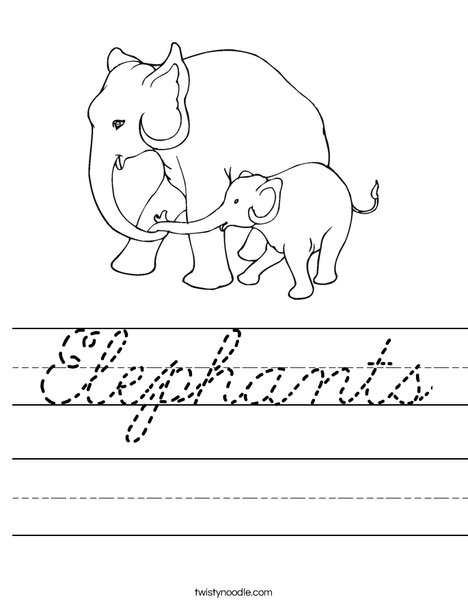 Elephants are mammals. Worksheet