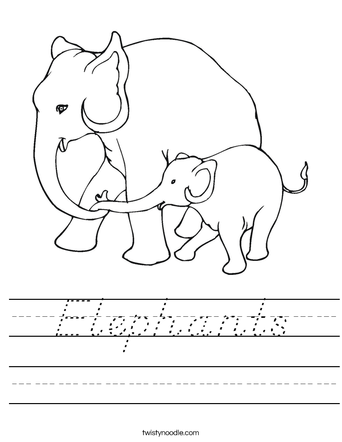 Elephants Worksheet
