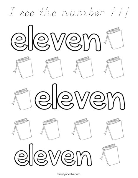 Eleven Books Coloring Page