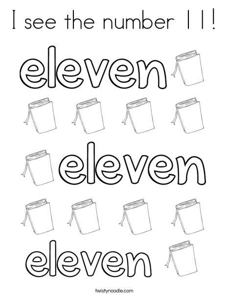 Eleven Books Coloring Page