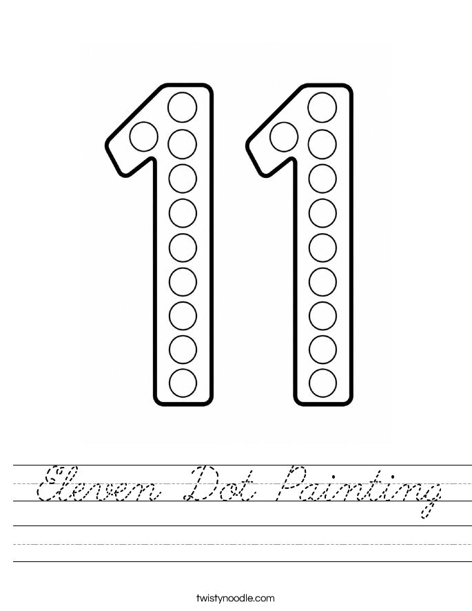 Eleven Dot Painting Worksheet