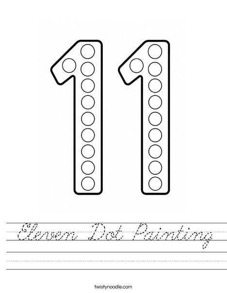 Eleven Dot Painting Worksheet