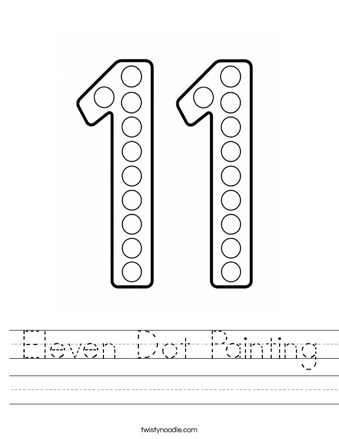 Eleven Dot Painting Worksheet