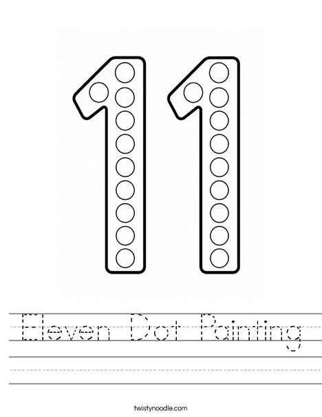 Eleven Dot Painting Worksheet