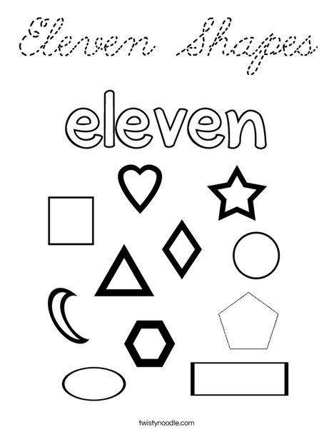 Eleven Shapes Coloring Page