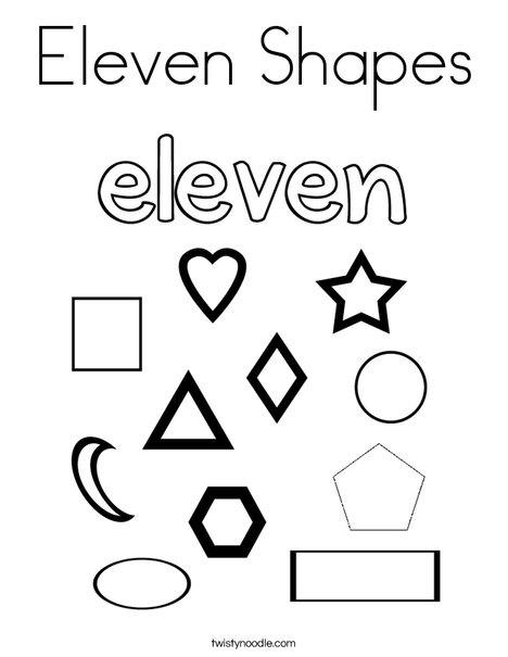 Eleven Shapes Coloring Page