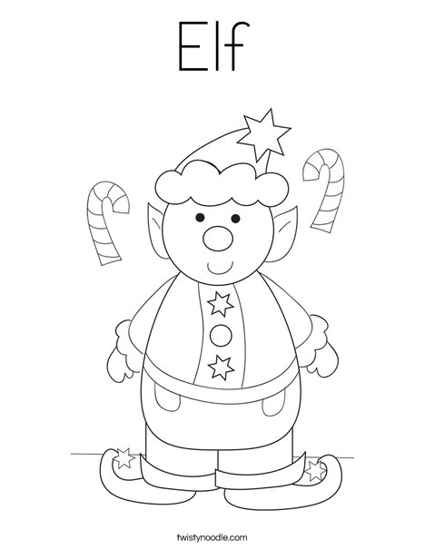 Elf Coloring Page - Twisty Noodle