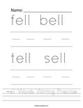 -ell Words Writing Practice Worksheet