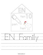 EN Family Handwriting Sheet