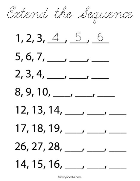 Extend the Sequence Coloring Page