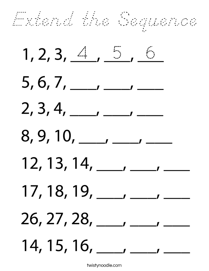 Extend the Sequence Coloring Page