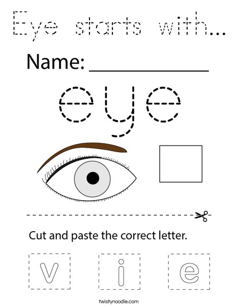 Eye starts with... Coloring Page