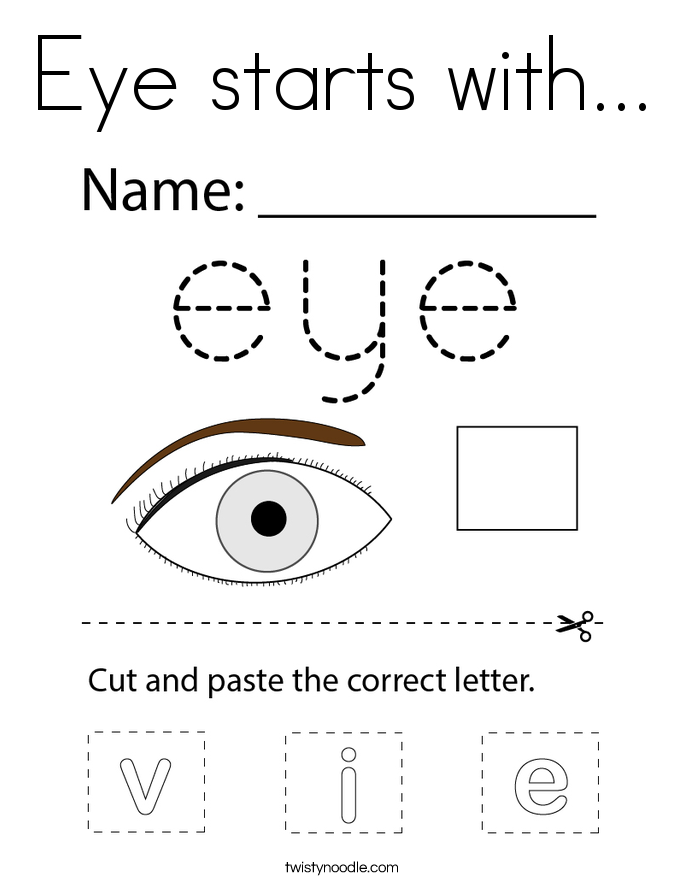 Eye starts with... Coloring Page